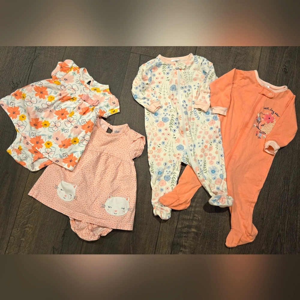 0-3mth Baby Girl Bundle Coral Floral